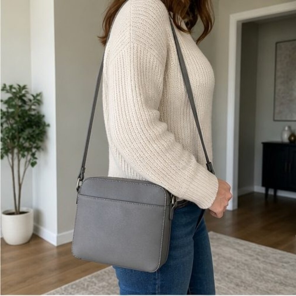 Olive Suede Crossbody Bag - Picture 3 of 6